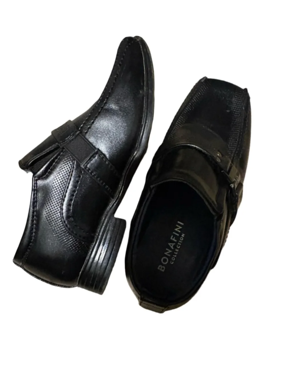 Kids Leather Black Slip-On Dress Shoes - size 9C